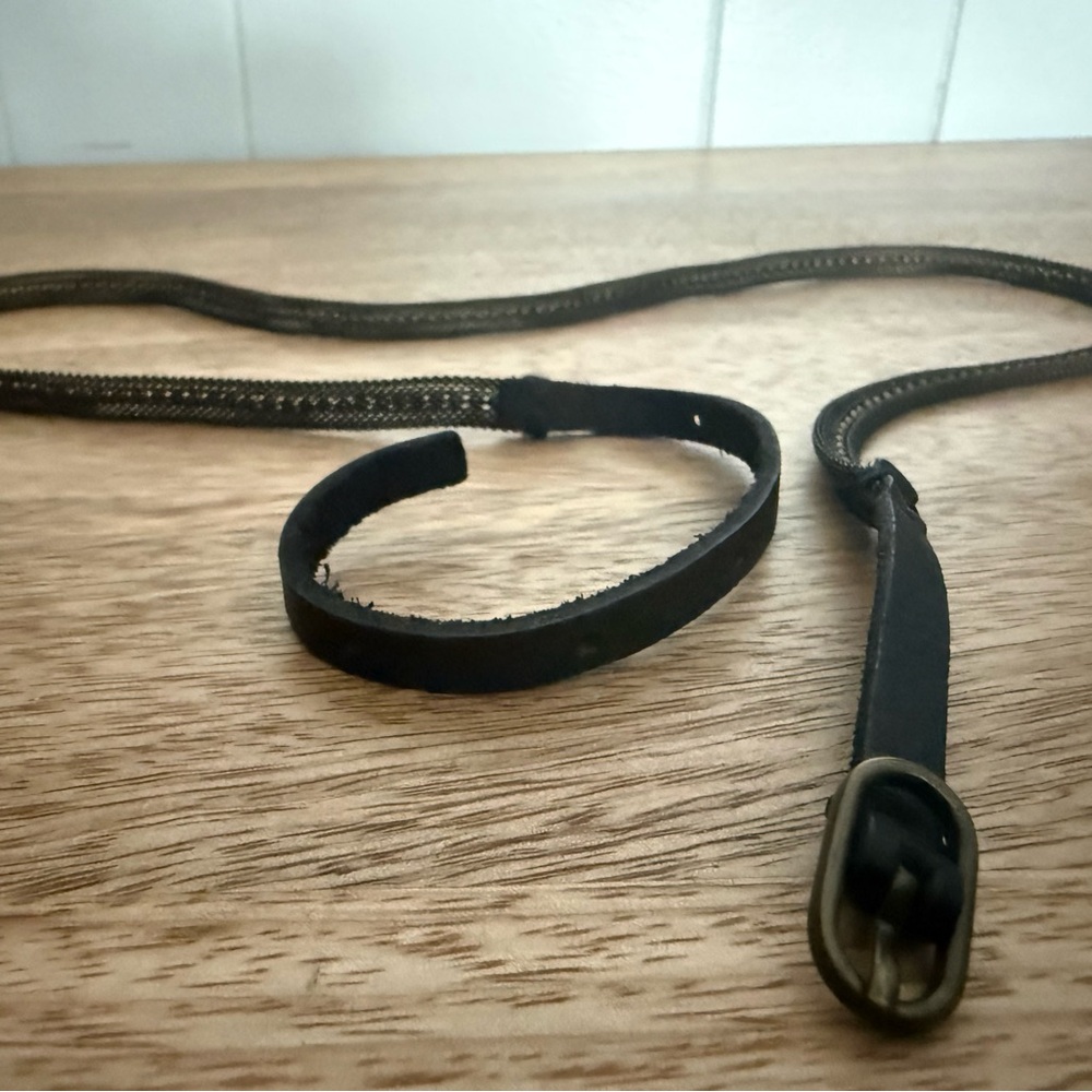 Black Leather and Chain Belt Size S